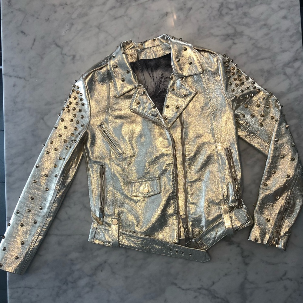 100% Italian leather motorcycle jacket